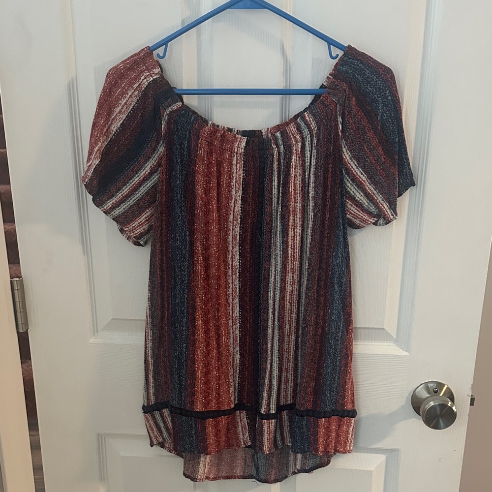 Xhilaration Multicolor Striped short sleeve Blouse. Excellent condition. Flowy